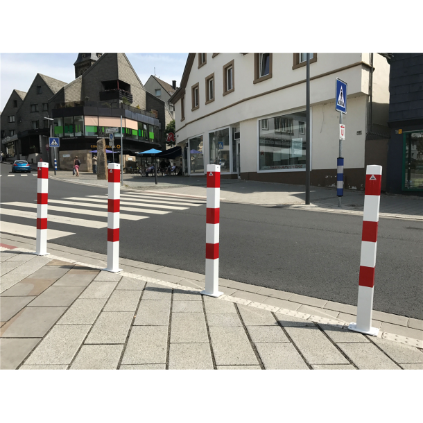 Barrier posts | Steel tube 70 x 70 mm | stationary, for casting in concrete | hot-dip galvanized / coated white | hot-dip galvanized | without eyelet